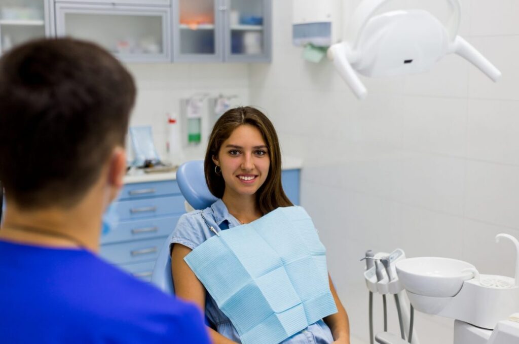 Female patient during a specialised dentistry consultation